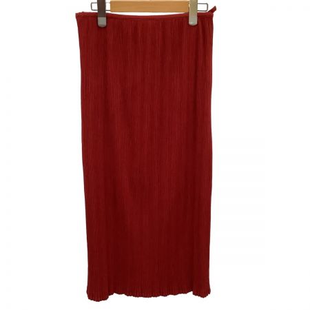  ISSEY MIYAKE WHITE LABEL プリーツ 変形 巻きスカート SIZE 1 IM34FG708 レッド
