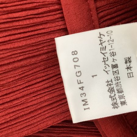  ISSEY MIYAKE WHITE LABEL プリーツ 変形 巻きスカート SIZE 1 IM34FG708 レッド