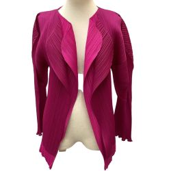 ♪♪ ISSEY MIYAKE イッセイミヤケ PLEATS PLEASE 変形 ジャケット SIZE 3 PP14-JD762 ショッキングピンク Bランク