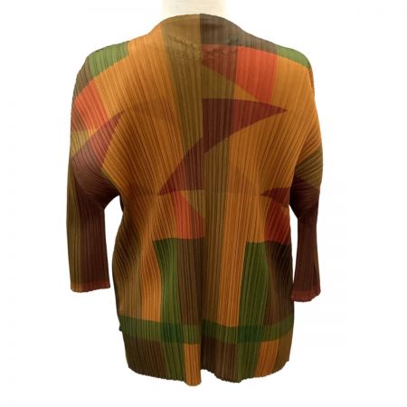  ISSEY MIYAKE イッセイミヤケ PLEATS PLEASE カーディガン SIZE 3 PP73-J0767 ブラウン