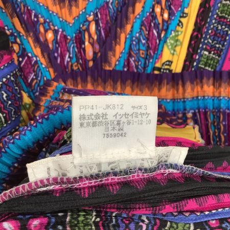  ISSEY MIYAKE イッセイミヤケ PLEATS PLEASE カットソー SIZE 3 PP41-JK812 マルチカラー