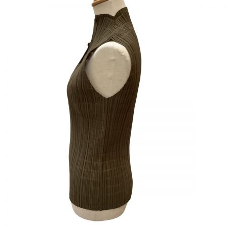  ISSEY MIYAKE イッセイミヤケ PLEATS PLEASE ノースリーブカットソー SIZE3 PP43-JK520 ブラウン