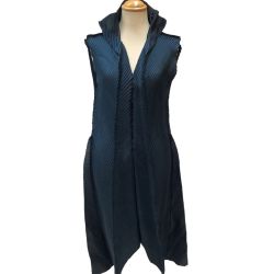 ♪♪ ISSEY MIYAKE FETE イッセイミヤケ 希少 プリーツ 変形 ワンピース SIZE 2 IF84FH703 ネイビー Bランク