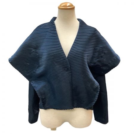  ISSEY MIYAKE FETE イッセイミヤケ 変形 プリーツ ジャケット SIZE 2 IF84FJ704 ネイビー