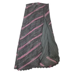 ♪♪ ISSEY MIYAKE FETE イッセイミヤケ 変形 プリーツ スカート SIZE 2 IF74FGF750 グレー×ピンク Bランク