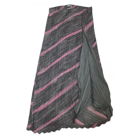  ISSEY MIYAKE FETE イッセイミヤケ 変形 プリーツ スカート SIZE 2 IF74FGF750 グレー×ピンク
