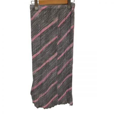  ISSEY MIYAKE FETE イッセイミヤケ 変形 プリーツ スカート SIZE 2 IF74FGF750 グレー×ピンク
