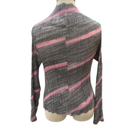  ISSEY MIYAKE FETE イッセイミヤケ プリーツ PLEATS 変形カーディガン  IF74FD745 グレー×ピンク