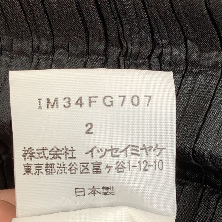  ISSEY MIYAKE WHITE LABEL イッセイミヤケ 変形 段違い プリーツ SIZE 2 IM34FG707 ブラック