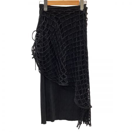 ISSEY MIYAKE FETE イッセイミヤケ  変形 プリーツ 網 巻きスカート SIZE 2 IF82FG213 ブラック