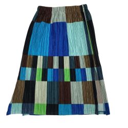 ♪♪ ISSEY MIYAKE イッセイミヤケ ベロア プリーツ スカート SIZE M IM82-FG615 マルチカラー Bランク