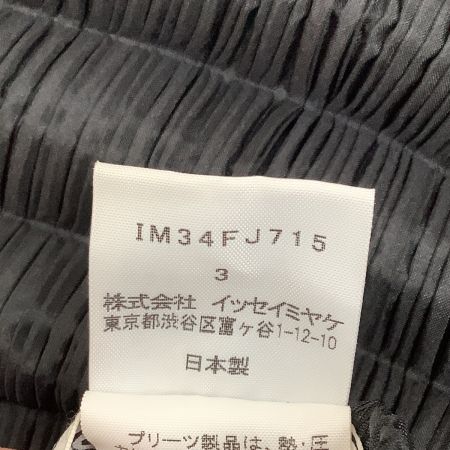  ISSEY MIYAKE WHITE LABEL イッセイミヤケ 変形 プリーツ カットソー SIZE 3 IM34FJ715 ブラック