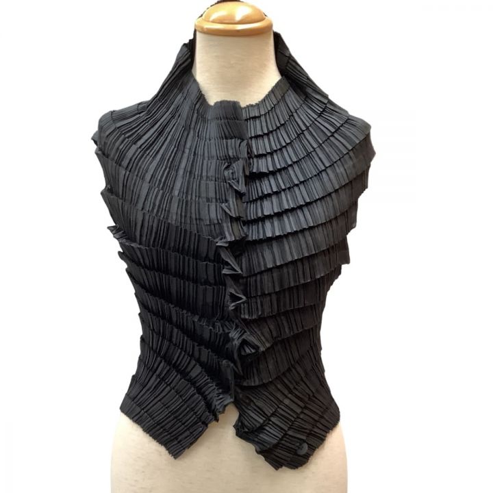 ISSEY MIYAKE イッセイミヤケ 変形 段違い プリーツ ベスト シャツ