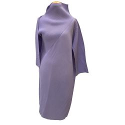 ISSEY MIYAKE イッセイミヤケ 変形 アシンメトリー タートルネックワンピース プリーツ IM12FH920 ラベンダー Bランク