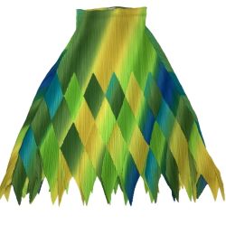 ♪♪ ISSEY MIYAKE FETE イッセイミヤケ 変形 スカート SIZE 2 IF44FG722 黄緑 Bランク