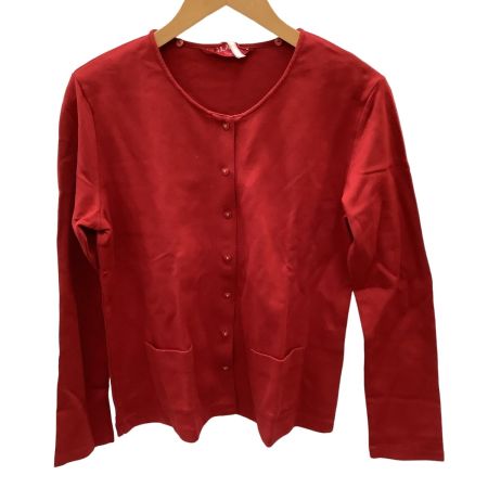 PINK HOUSE ピンクハウス レディース フリル カットソー  ハートボタン カーディガン ２枚セット SIZE L レッド