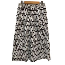 ♪♪ ISSEY MIYAKE イッセイミヤケ Cut&Stick  ワイドパンツ 総柄 SIZE 1 IM72FF529 ホワイト×ブラック Bランク