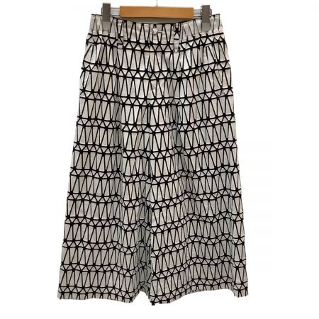  ISSEY MIYAKE イッセイミヤケ Cut&Stick  ワイドパンツ 総柄 SIZE 1 IM72FF529 ホワイト×ブラック