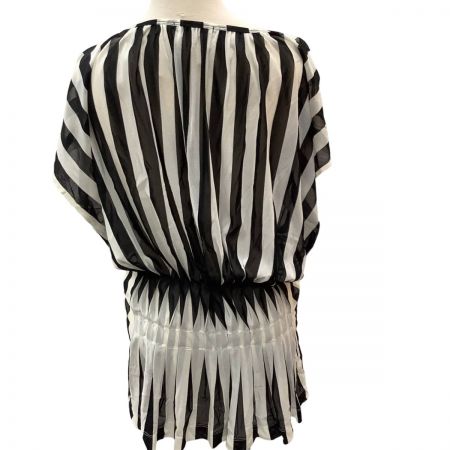  ISSEY MIYAKE イッセイミヤケ カットソー チュニック ストライプ SIZE 2 IM31JH505 ホワイト×ブラック