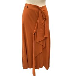 ISSEY MIYAKE イッセイミヤケ 変形 フリル スカート SIZE 2 IM63FG517 オレンジ Bランク