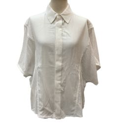 ISSEY MIYAKE イッセイミヤケ レーヨン 半袖シャツ SIZE 2 IM41FJ504 ホワイト Bランク