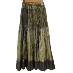 ♪♪ ISSEY MIYAKE イッセイミヤケ プリーツ シワ加工 スカート SIZE N PE33-FG120 オリーブ Bランク