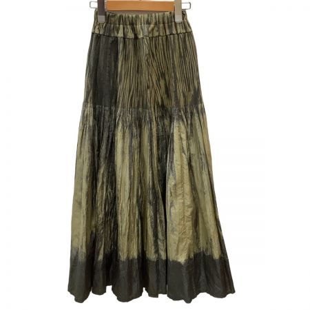  ISSEY MIYAKE イッセイミヤケ プリーツ シワ加工 スカート SIZE N PE33-FG120 オリーブ