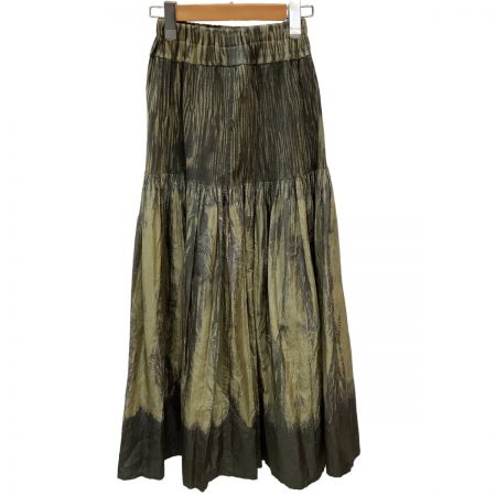  ISSEY MIYAKE イッセイミヤケ プリーツ シワ加工 スカート SIZE N PE33-FG120 オリーブ