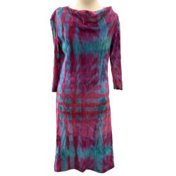 ISSEY MIYAKE イッセイミヤケ ワンピース ベロア タイダイ SIZE 2 IM03JH543 レッド×ブルー Bランク