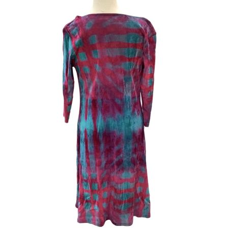 ISSEY MIYAKE イッセイミヤケ ワンピース ベロア タイダイ SIZE 2 IM03JH543 レッド×ブルー