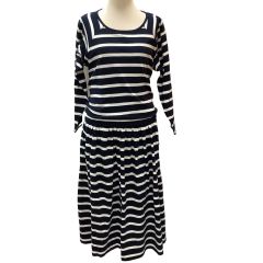 ISSEY MIYAKE イッセイミヤケ アイエス ワンピース ボーダー SIZE M RY21010 ネイビー Bランク