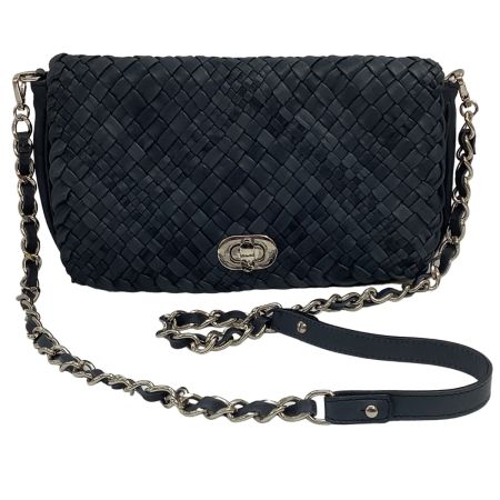 FALORNI ファロルニ レディース ショルダーバッグ レザー ネイビー