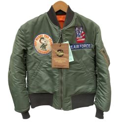 ♪♪ BUZZ RICKSON'S バズ リクソンズ メンズ フライトジャケット タグ付き 未使用 SIZE S　PEANUTS スヌーピー BR13292 オリーブ Bランク