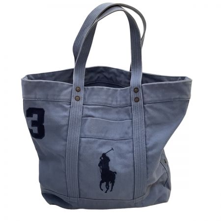  RALPH LAUREN ラルフローレン トートバッグ キャンバス スカイブルー