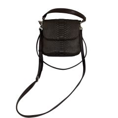 2WAYバッグ ハンドバッグ ショルダーバッグ パイソン レザー チャコールグレー Bランク