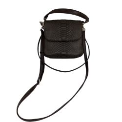 2WAYバッグ ハンドバッグ ショルダーバッグ パイソン レザー チャコールグレー Bランク