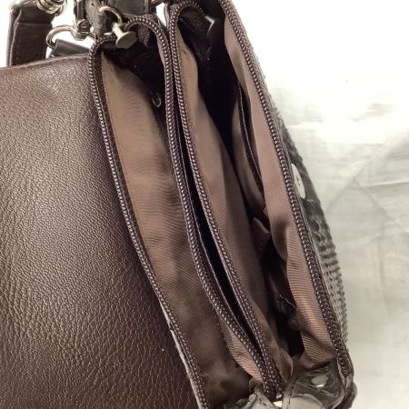 2WAYバッグ ハンドバッグ ショルダーバッグ パイソン レザー チャコールグレー