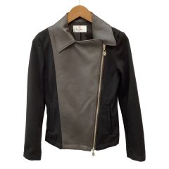 kay me ケイミー レディース ジャケット SIZE ７号 カーキ×ブラック Bランク