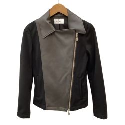 kay me ケイミー レディース ジャケット SIZE ７号 カーキ×ブラック Bランク