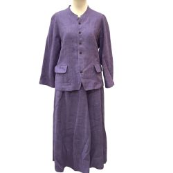 ♪♪ JURGEN LEHL ヨーガンレール レディース セットアップ ジャケット スカート SIZE M パープル Bランク
