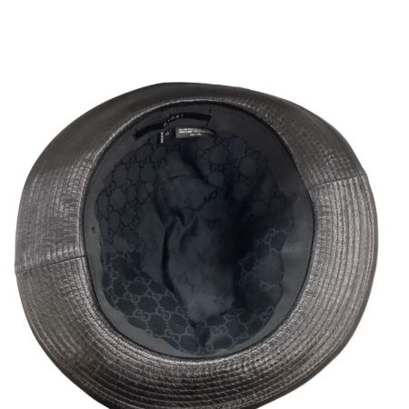 GUCCI グッチ ハット 帽子 シェリーライン 本革 レザー ブラック