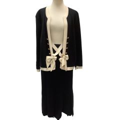 INGEBORG インゲボルグ レディース セットアップ ジャケット スカート ２点セット 金ボタン リボン ブラック Bランク