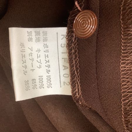 KANEKO ISAO カネコイサオ PINK KOUSE レディース ワンピース 花柄 リボン ピコフリル 前ボタン ブラウン