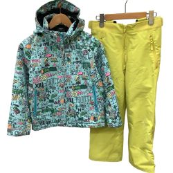 ♪♪ MIZUNO ミズノ キッズ 子供  女の子 スノーウェア スキーウェア つなぎ SIZE 130cm 上 ミント、下 イエロー Bランク