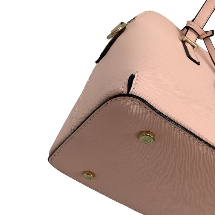 J345　kate spade クロコ型押し ハンドバッグ ピンク 　レザーバッグ　レディースバッグ　中古　美品　スクエア　ケイトスペード ケイトスペードニューヨーク kate spade new york バッグ （ピンク