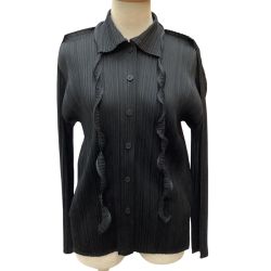 ISSEY MIYAKE イッセイミヤケ PLEATS PLEASE 変形 シャツ SIZE 3 PP43-JJ852 ブラック Bランク