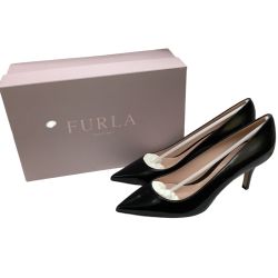 ♪♪ FURLA フルラ レディース パンプス ハイヒール SIZE 38 ブラック Bランク