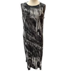 ISSEY MIYAKE イッセイミヤケ プリーツ ワンピース SIZE 2 プリント転写 IM8FHG161 グレー Bランク