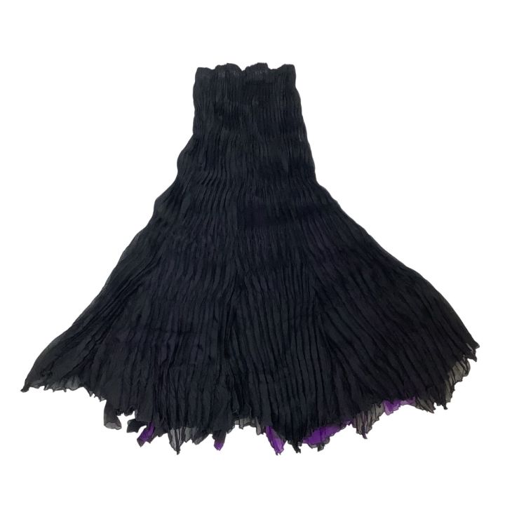 イッセイミヤケ　変形　ランダムプリーツスカート　ひざ丈　ブラック 中古・古着通販】ISSEY MIYAKE (イッセイミヤケ) 筆タグ