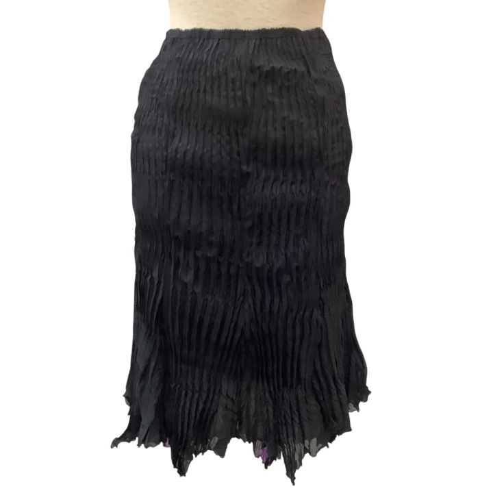 イッセイミヤケ　変形　ランダムプリーツスカート　ひざ丈　ブラック 楽天市場】ISSEY MIYAKEイッセイミヤケ 変形 プリーツ切替